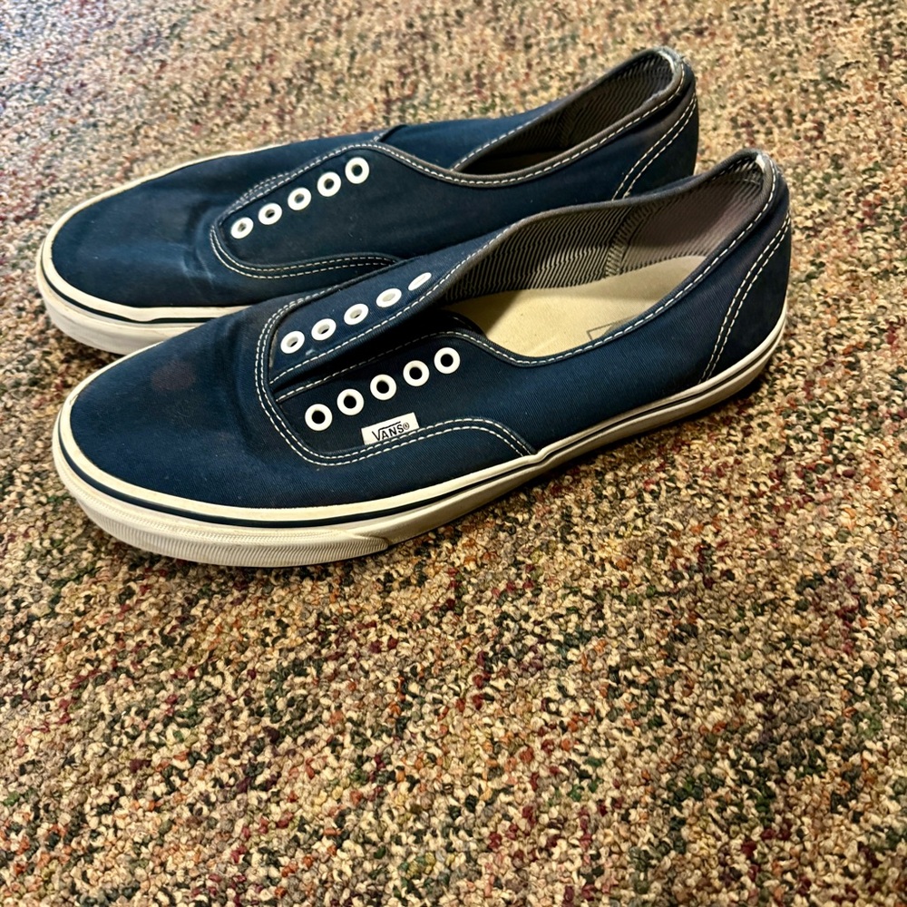 Blue Vans Authentics - NO LACES